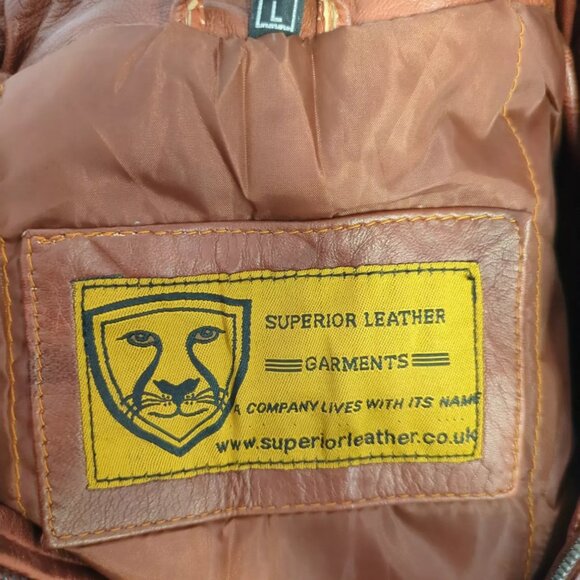 Superior Leather Garment Cafe Racer Distressed Leather Motorcycle Jacket Men's L - Picture 7 of 9